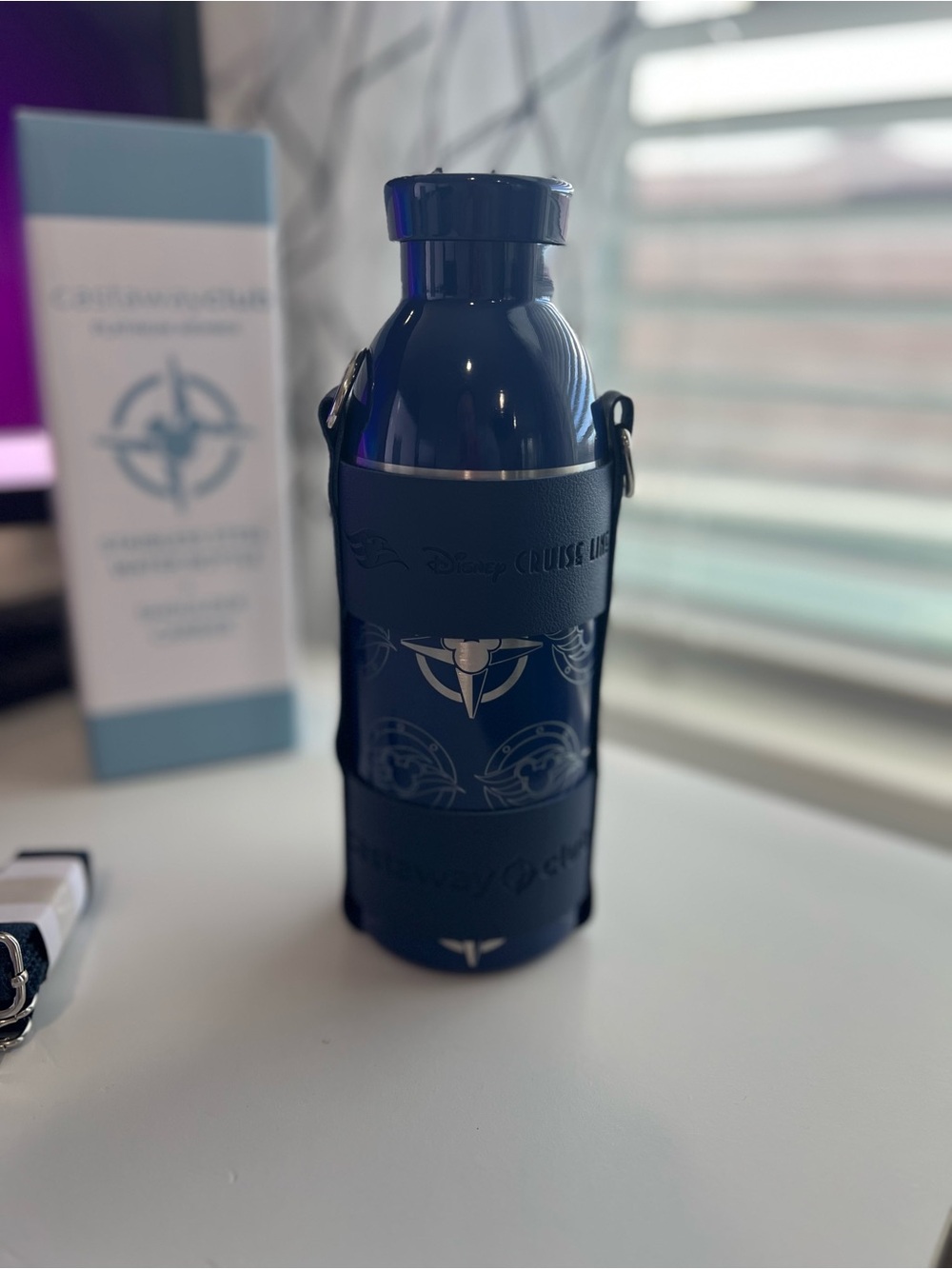 Disney Cruise Line Water Bottle w/Shoulder Strap. Platinum Castaway Tier